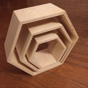 Hexagon Decorative Shelves - set of 3